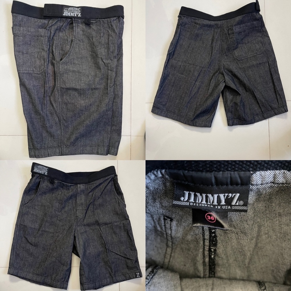 Black & Grey Jimmy’z shorts. 3 pockets. Size 30 waist. Velcro closure.